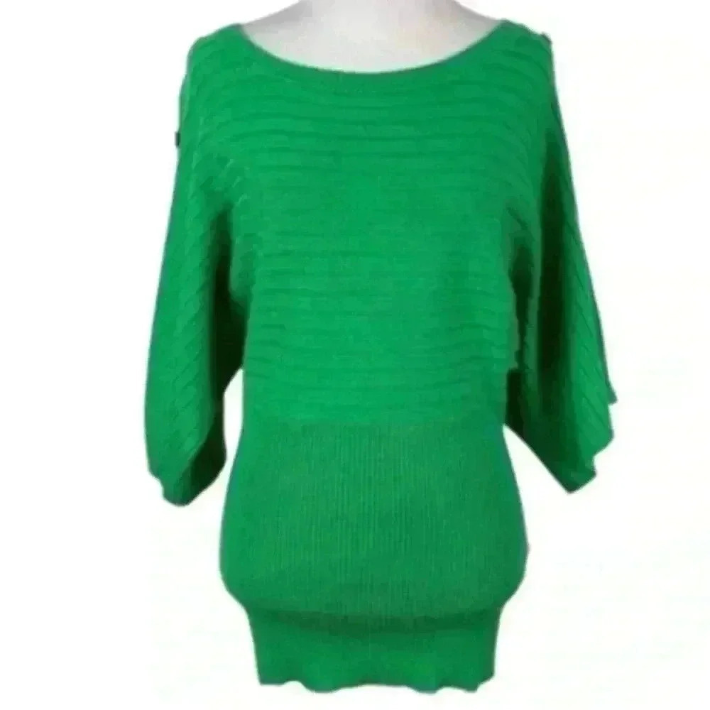New Joseph A womens sweater Dolan sleeves size S Kelly green knit